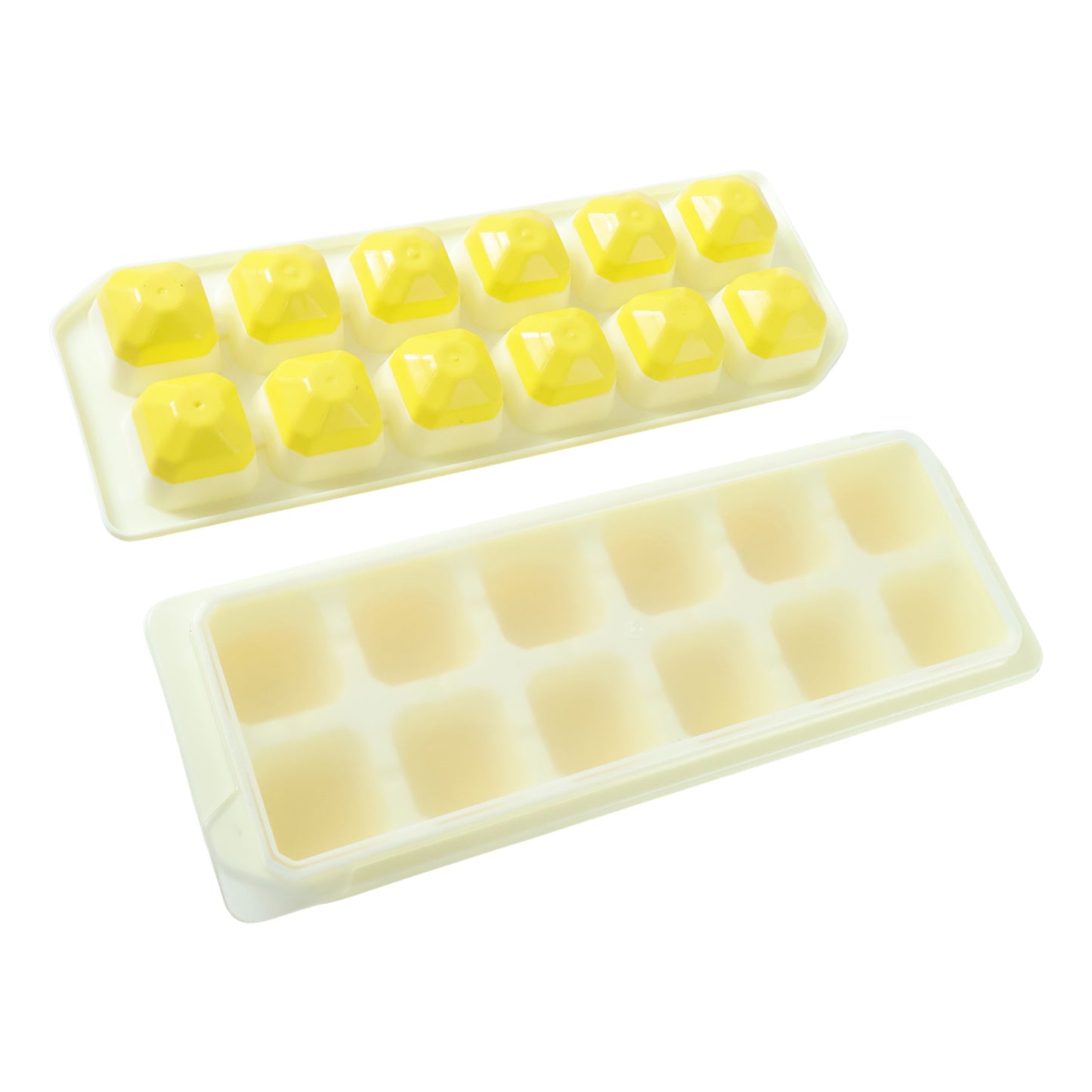 24 Grid Pop Up Ice Cube Tray Set With Lid (2 Pc Set)
