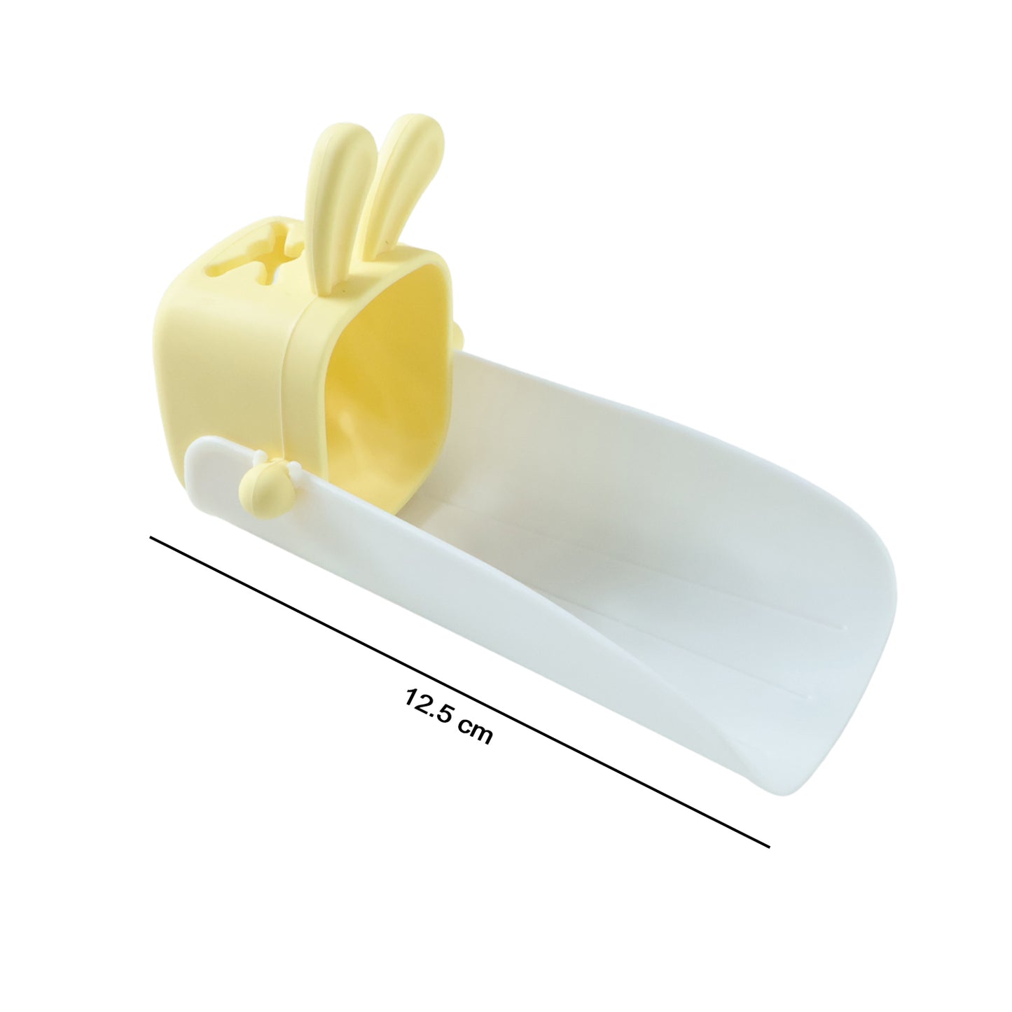 Wukusy cute faucet water tap extender for kids attached to a bathroom sink, colorful and easy to use for children.