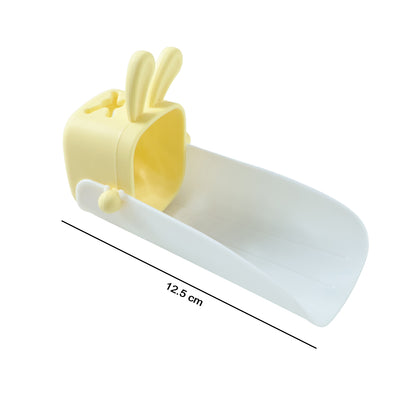Wukusy cute faucet water tap extender for kids attached to a bathroom sink, colorful and easy to use for children.