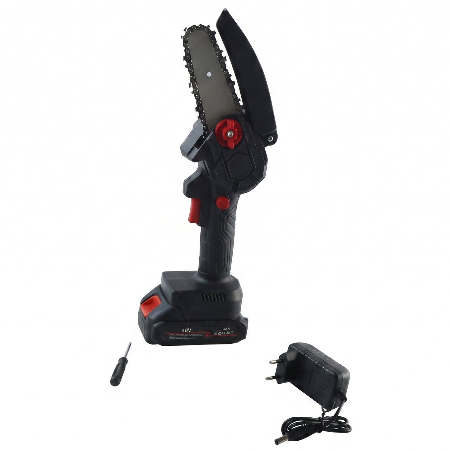 Mini Electric Cordless Chainsaw With 48v Battery For Wood Cutting (1 Set)