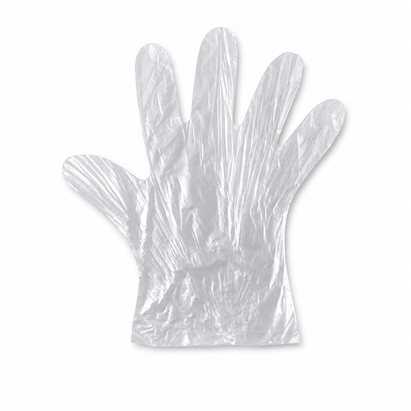 Pair of Wukusy disposable small plastic gloves for kitchen food handling and cleaning tasks, shown in a close-up image.