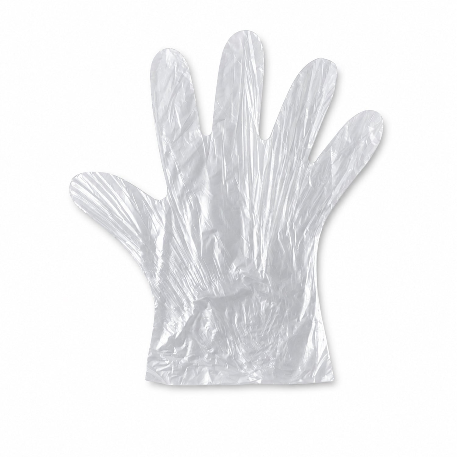 Pair of Wukusy disposable small plastic gloves for kitchen food handling and cleaning tasks, shown in a close-up image.