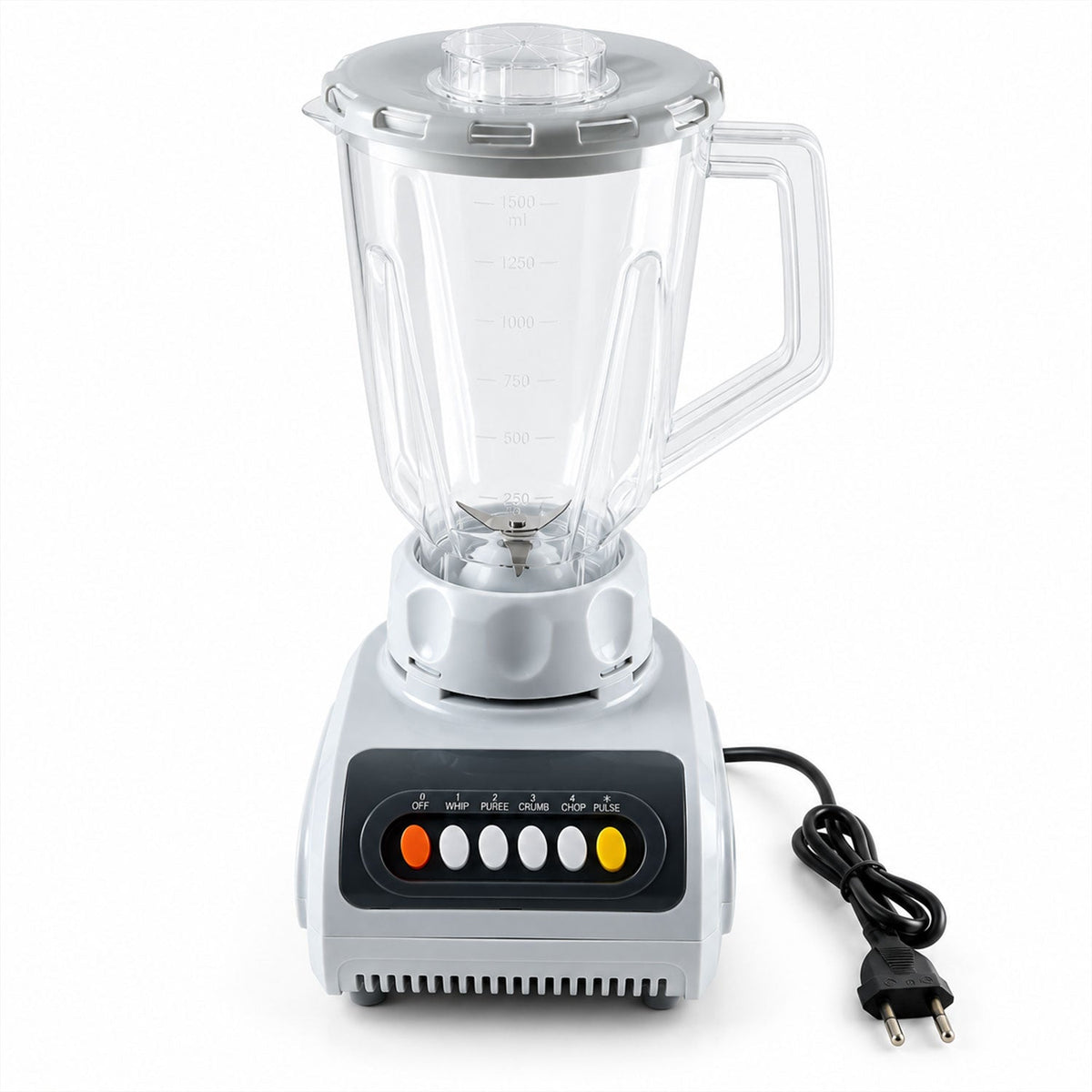 Wukusy 2-in-1 electric mixer grinder and blender for smoothies and kitchen prep, showing the compact appliance with blending jars.