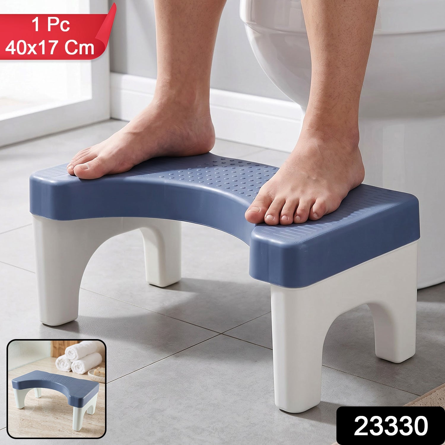 Plastic Toilet Squat Stool With Anti-slip Surface For Bathroom Comfort (1 Pc)