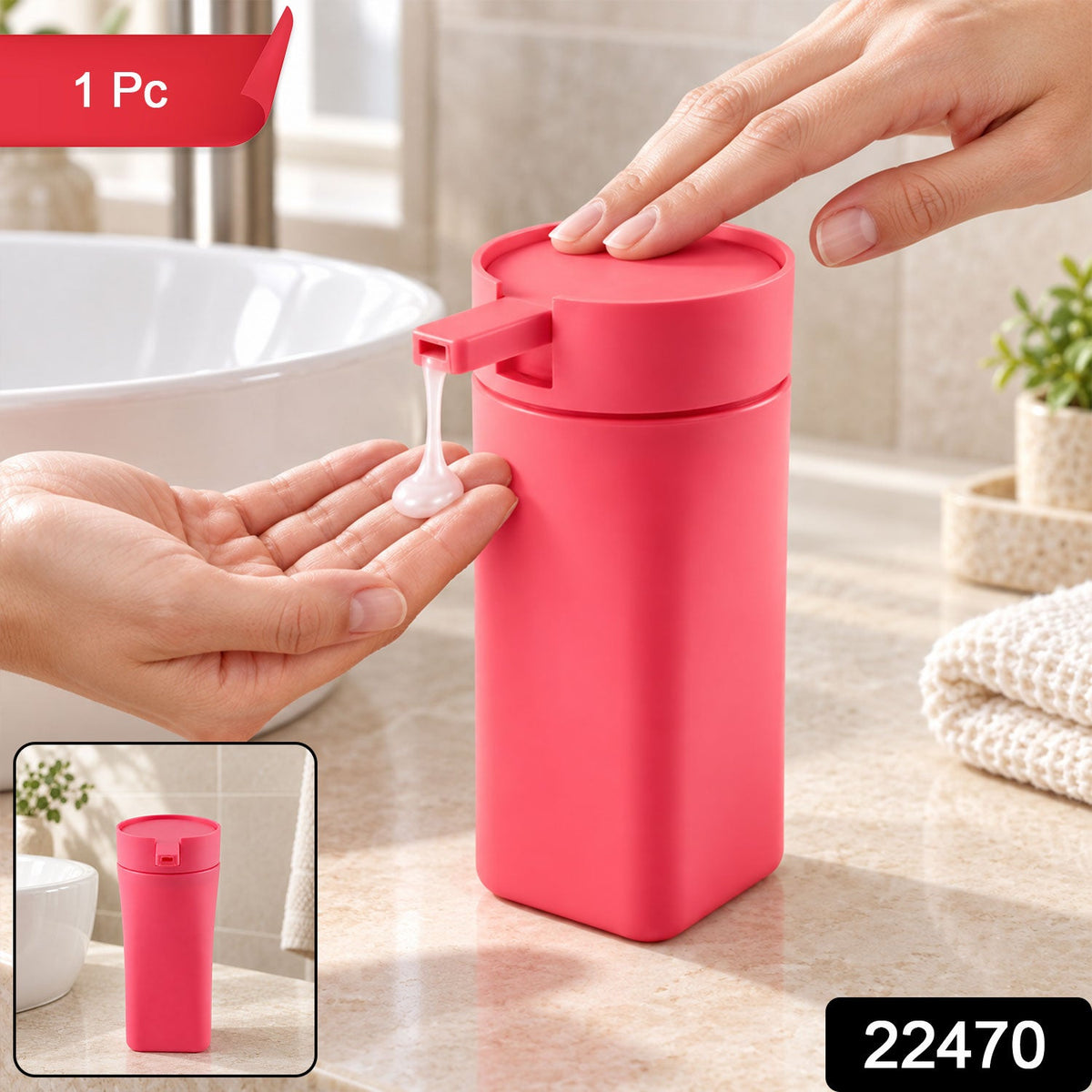 Wukusy liquid soap dispenser bottle with press pump, refillable hand wash bottle, clear plastic container with pump for bathroom or kitchen