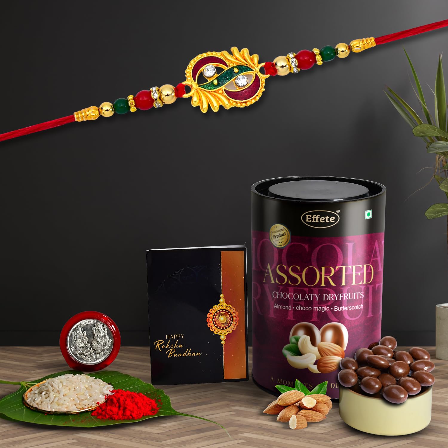 Rakhi (K1_273_as)  Assorted Chocolate Dryfruits 96gm  Rakhi Combo With Card And Chocolate  Chocolates Gift  Rakhi  Chocolate For Brother  Rakhi With Gift  Set Of 1 Rakhi