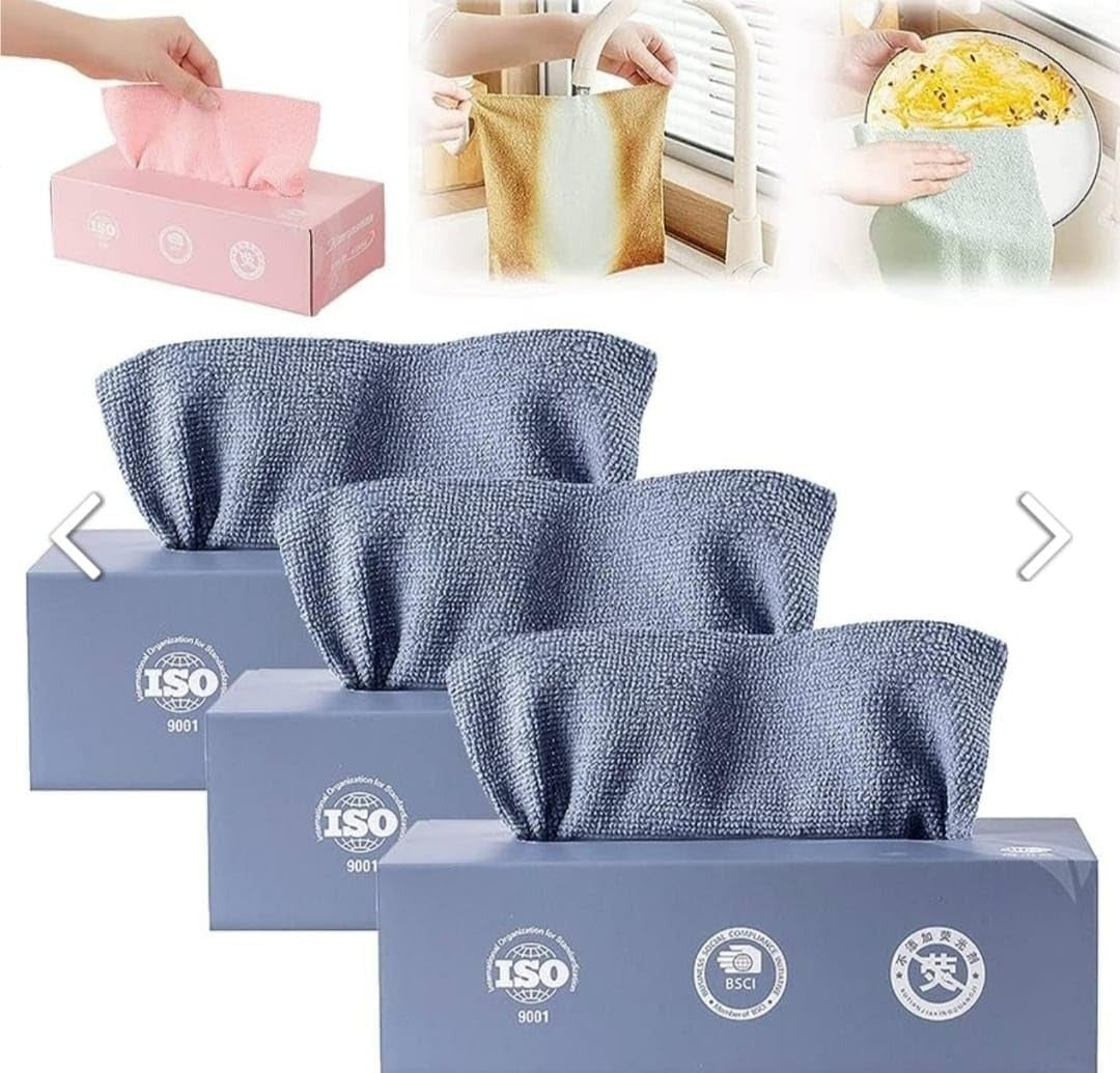 Drpshippr Magic Cleaning Cloths, all-purpose cleaner cloths for kitchen, bathroom, and surfaces, shown in a set of eight.