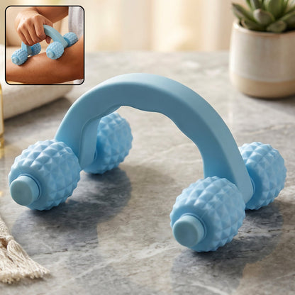 Handheld 4 Roller Body Massager For Muscle Relaxation Arms Legs And Back (1 Pc)
