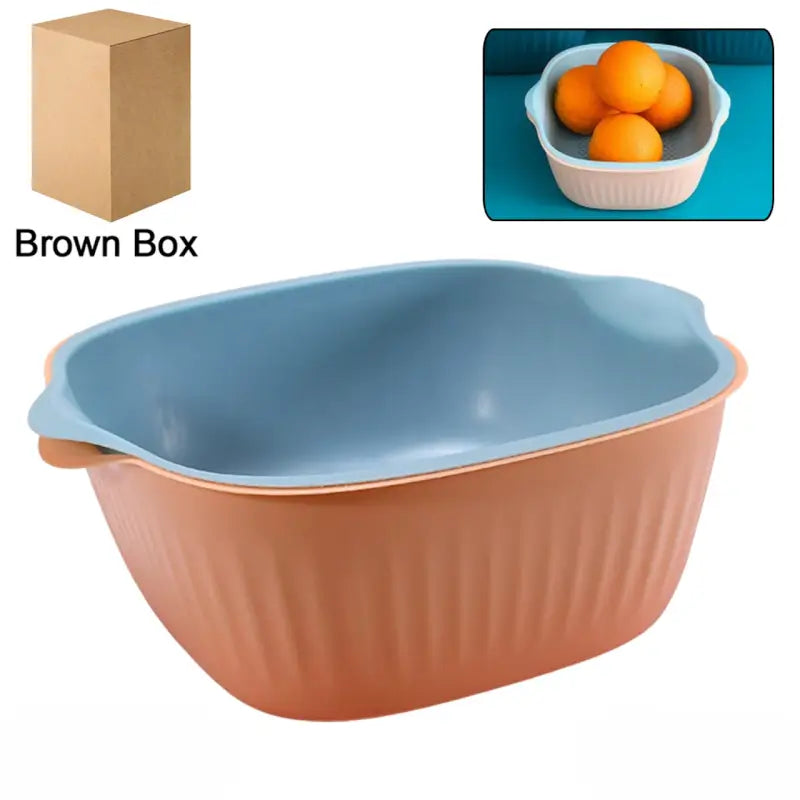 Kitchen Bowl Plastic Washing Bowl and Strainer Drainer Basket For Home & Kitchen Use