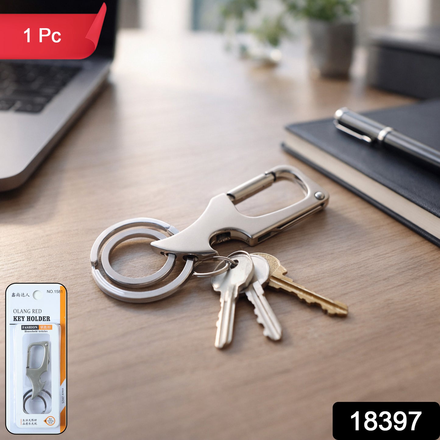 Premium Heavy Duty Keychain With Dual Ring 1 Pc