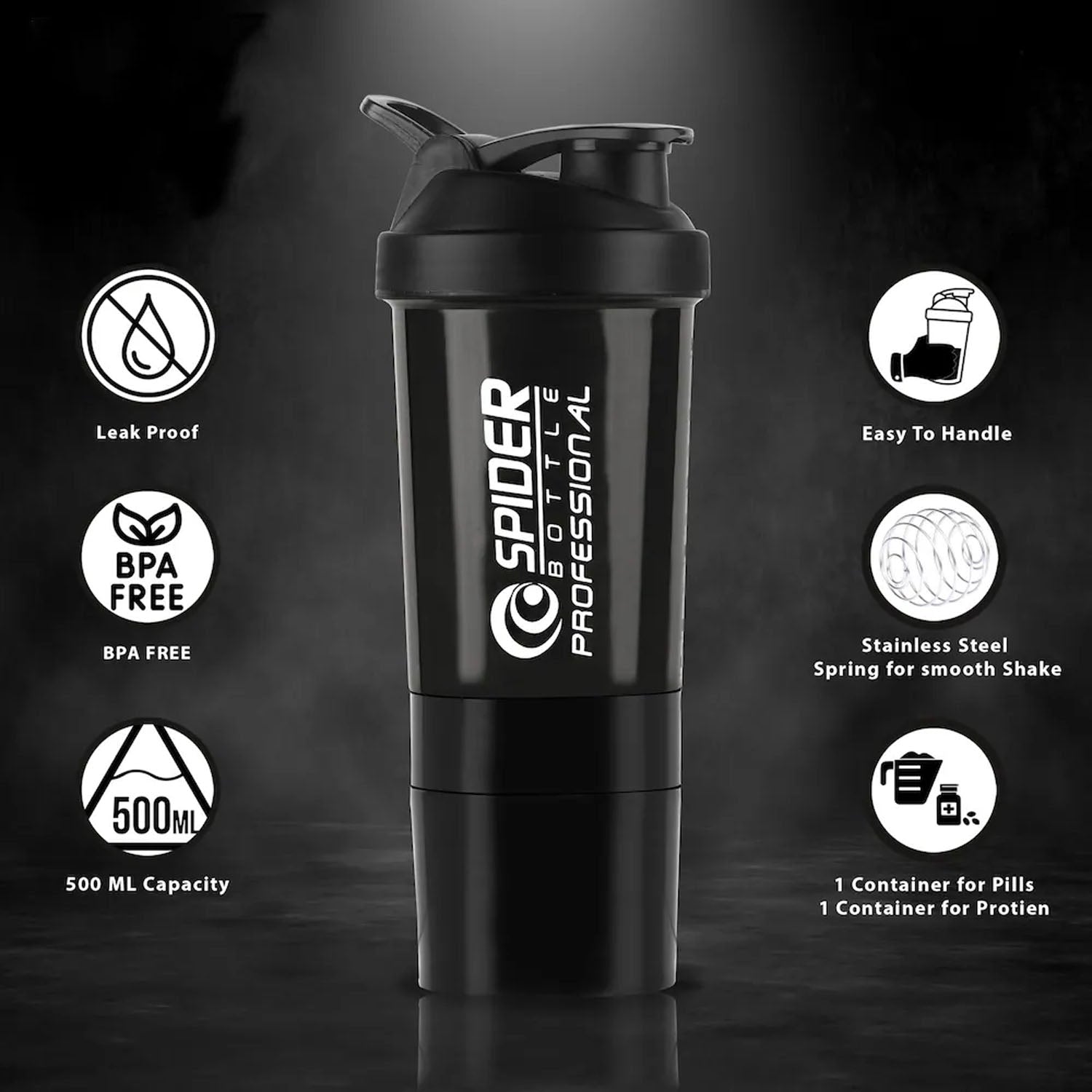 Multipurpose Protein Shaker Bottle 500ml