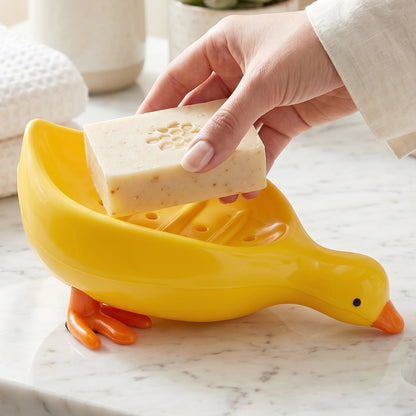 Cute Duck Shape Plastic Soap Holder Box For Bathroom Kids Soap Dish Tray (1 Pc)
