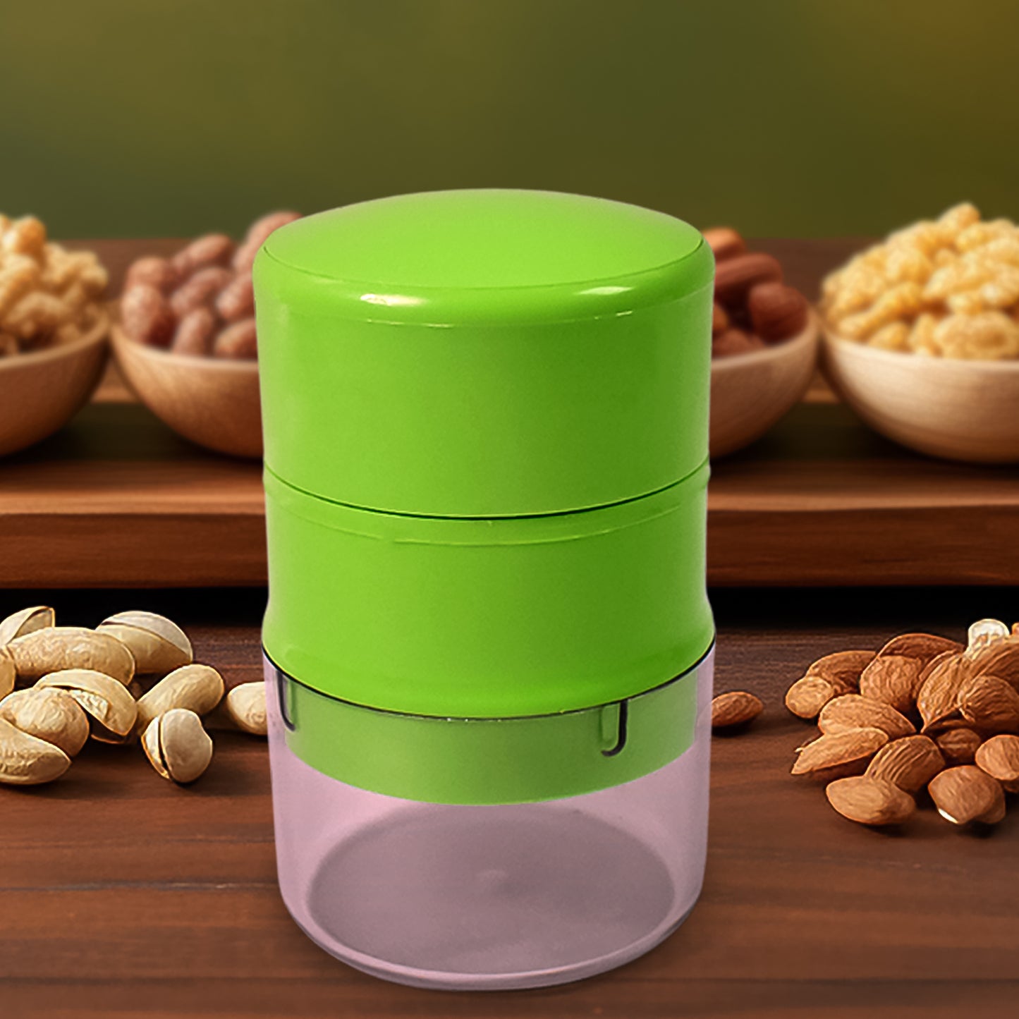 Wukusy dry fruit cutter and slicer for vegetables and fruits, showing the compact handheld kitchen tool in use.