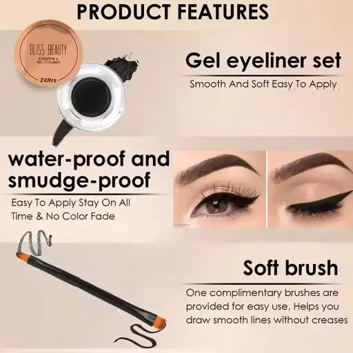 Beauty Waterproof Eyebrow & Gel Eyeliner – 2-in-1 Set