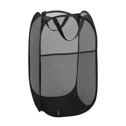 Large Foldable Mesh Laundry Basket Durable Clothes Hamper (1 Pc 36x36x60cm)