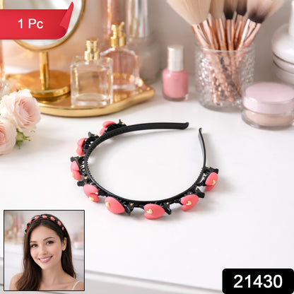 Cute Heart Design Decorative Hairband For Women  Girls (1 Pc)