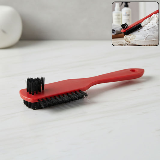 Wukusy multipurpose shoe cleaning brush with wooden handle and bristles for cleaning sneakers, boots, and various footwear.