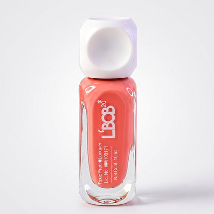Peach Coral Colour Nail Polish With Matte Finish  Brush Applicator (10 Ml)