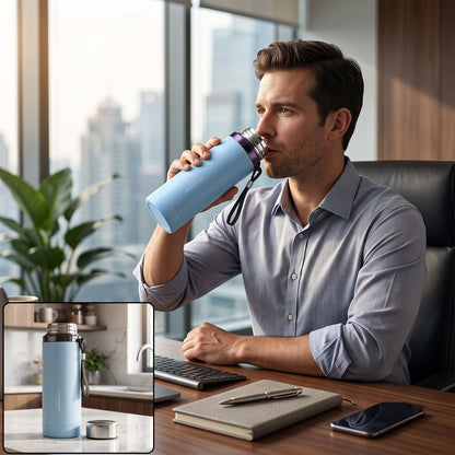 Vacuum Insulated Water Bottle 800 Ml Stainless Steel Hot Cold Flask (1 Pc)