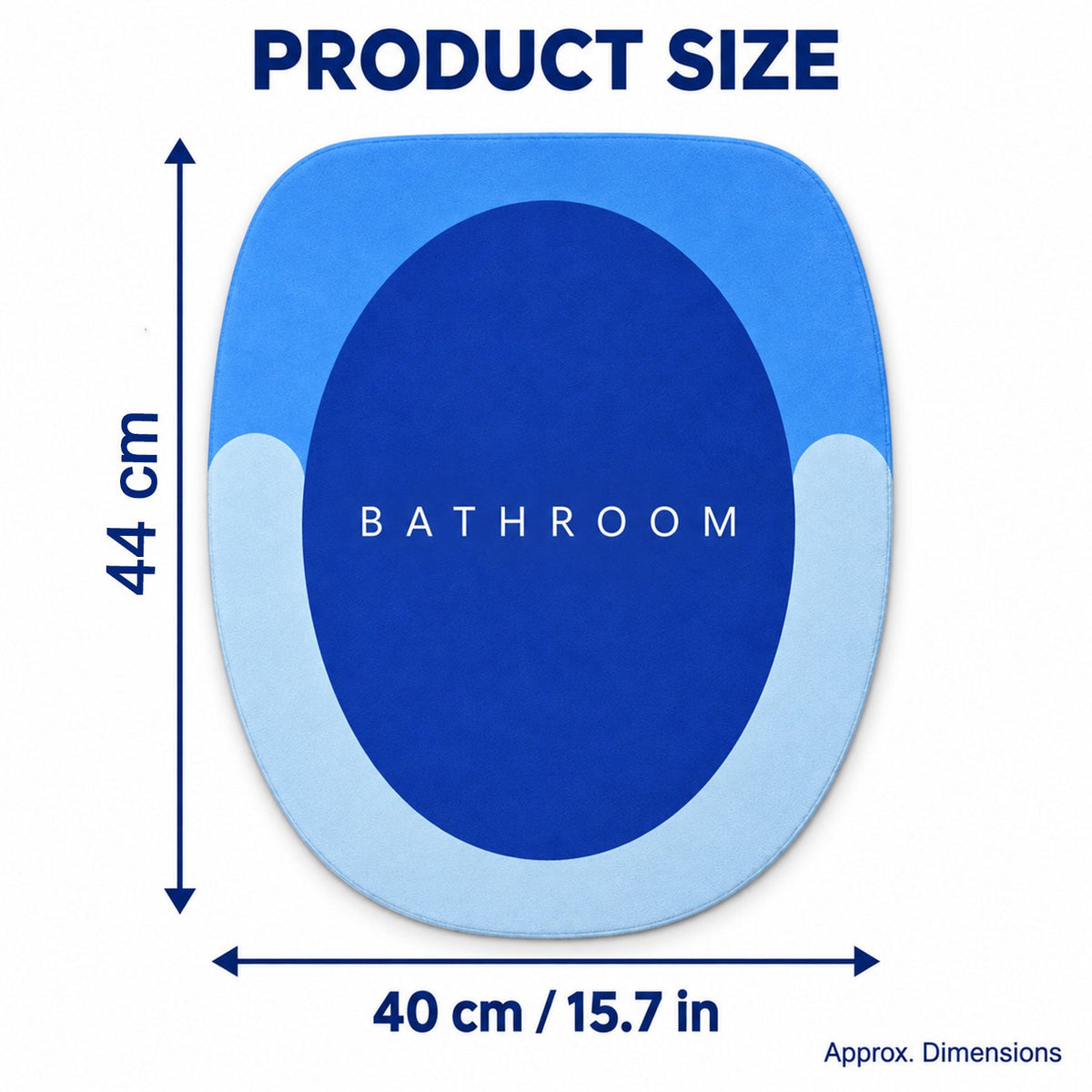Wukusy rounded circle design bath rug with soft, anti-slip surface in 40x44 cm size, ideal for shower or bathroom floors.