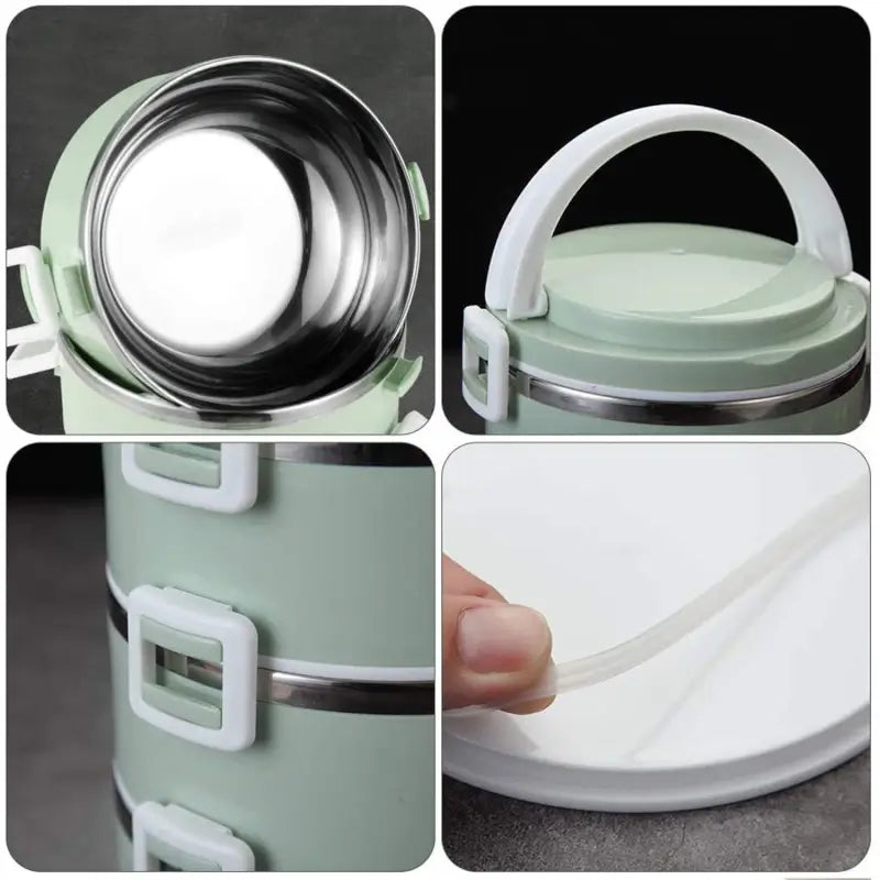 Multi-Layer Stainless Steel Hot Lunch Box - Insulated Tiffin for Kids & Adults