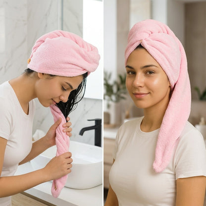 Microfiber Hair Wrap Towel Cap For Women Quick Dry Turban For Bath And Shower