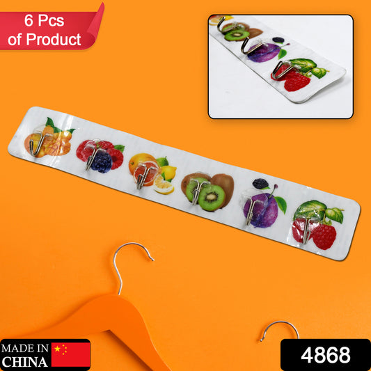 Set of six transparent Wukusy wall hooks with strong adhesive, ideal for home and office organization and multiuse wall mounting.