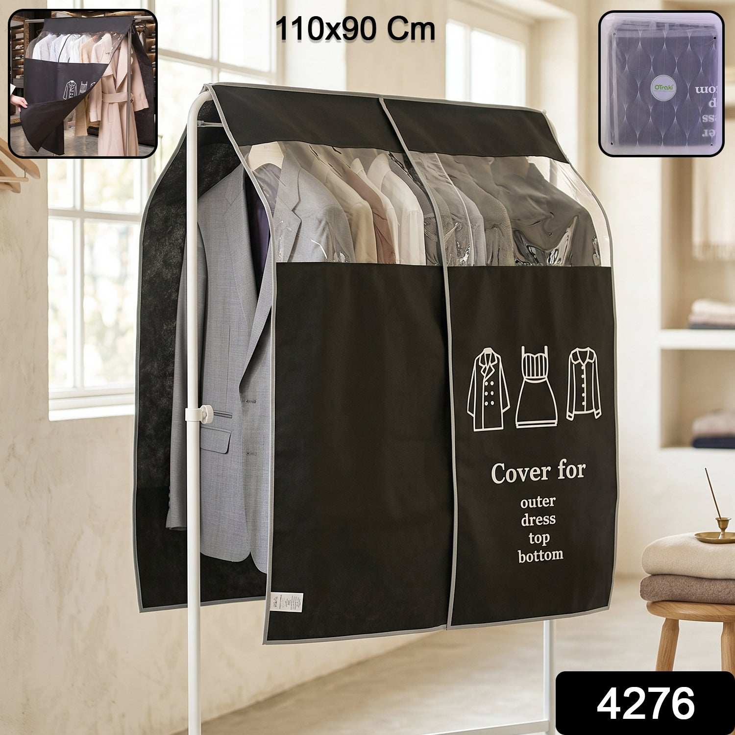 Hanging Garment Dust Cover  Keeps Clothes Neat  Dust-free
