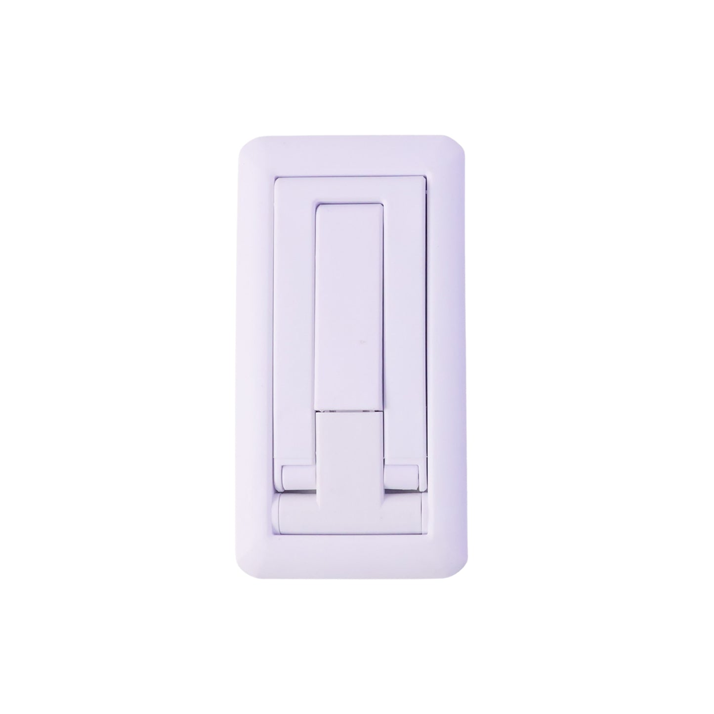 Wukusy foldable plastic mobile phone holder stand on a desk, adjustable for office use, compact and portable for convenient viewing.