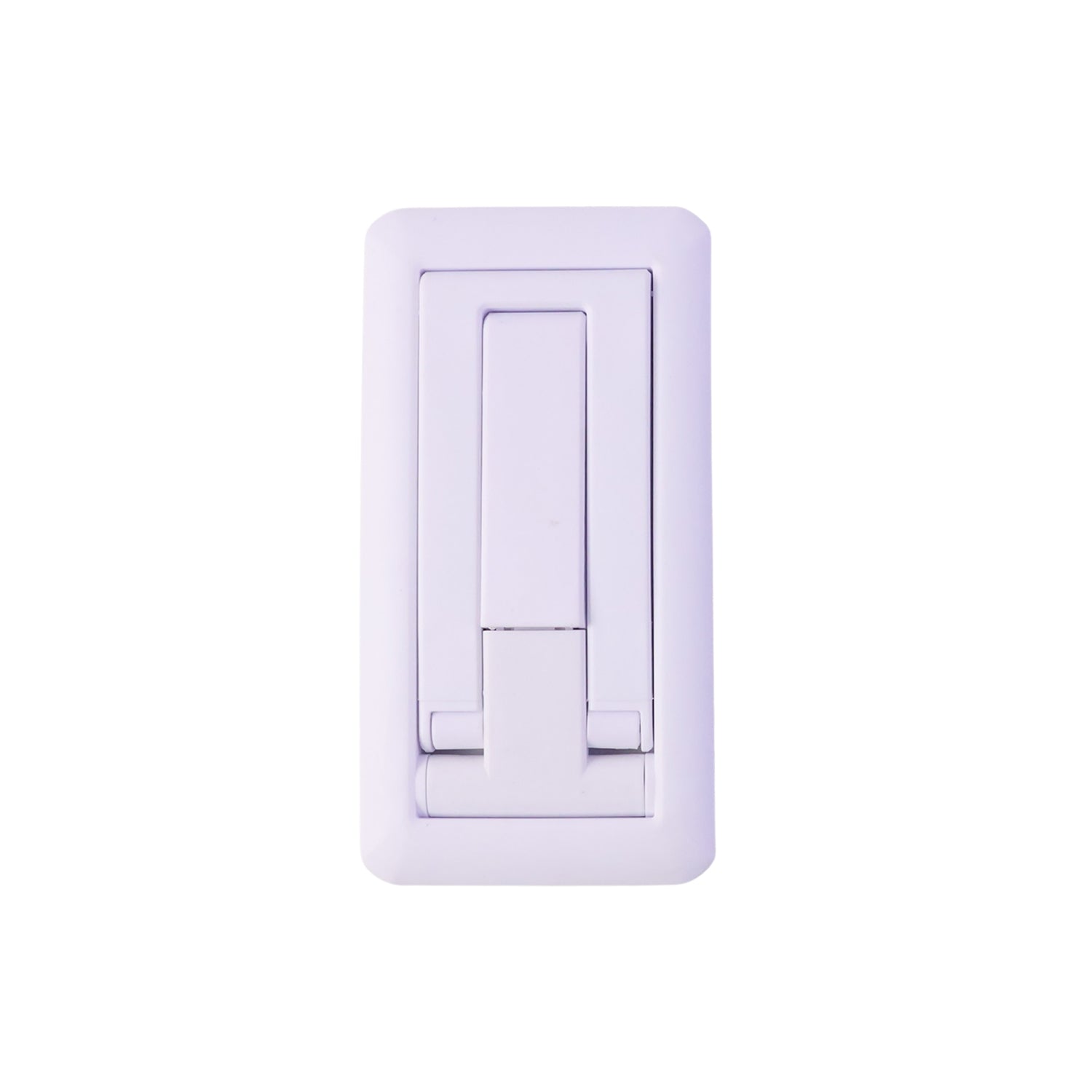 Wukusy foldable plastic mobile phone holder stand on a desk, adjustable for office use, compact and portable for convenient viewing.