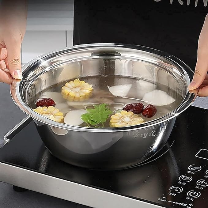 Stainless steel multifunctional basin set by Drpshippr, including various sizes of durable, versatile kitchen basins.