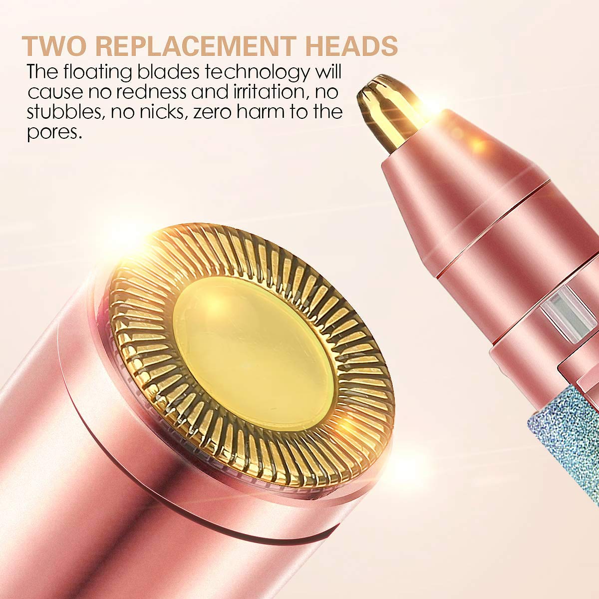 2-in-1 Electric eyebrow and facial hair remover