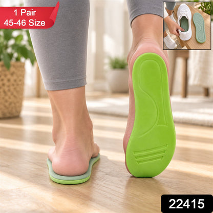 Pair of Wukusy soft foam shoe insoles with textured surface for daily wear, size 45-46, shown in close-up view.