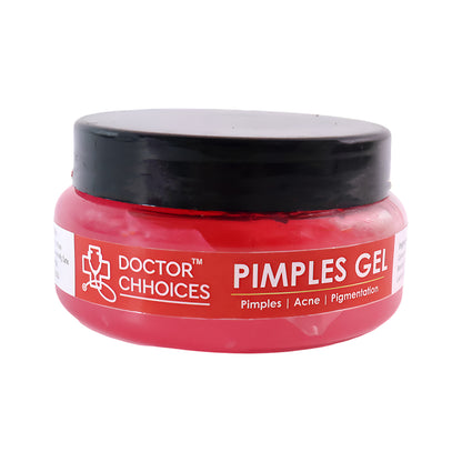 Wukusy Doctor Chhoices Pimples Gel in 125g tube, showing the product packaging with a clear label and applicator tip.