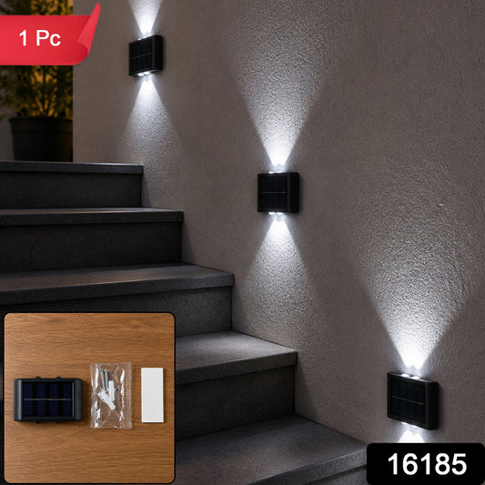 Solar Wall Fence Light With Dual Led For Outdoor Garden Pathway Lighting (1 Pc)