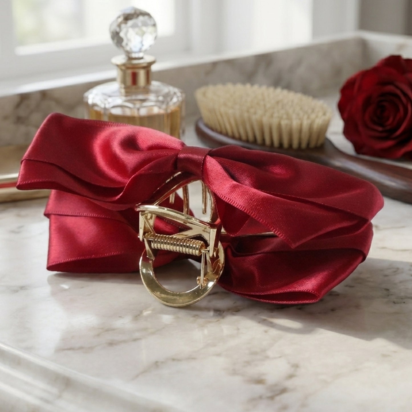 Elegant Satin Bow Hair Claw Clip For Women (1 Pc)