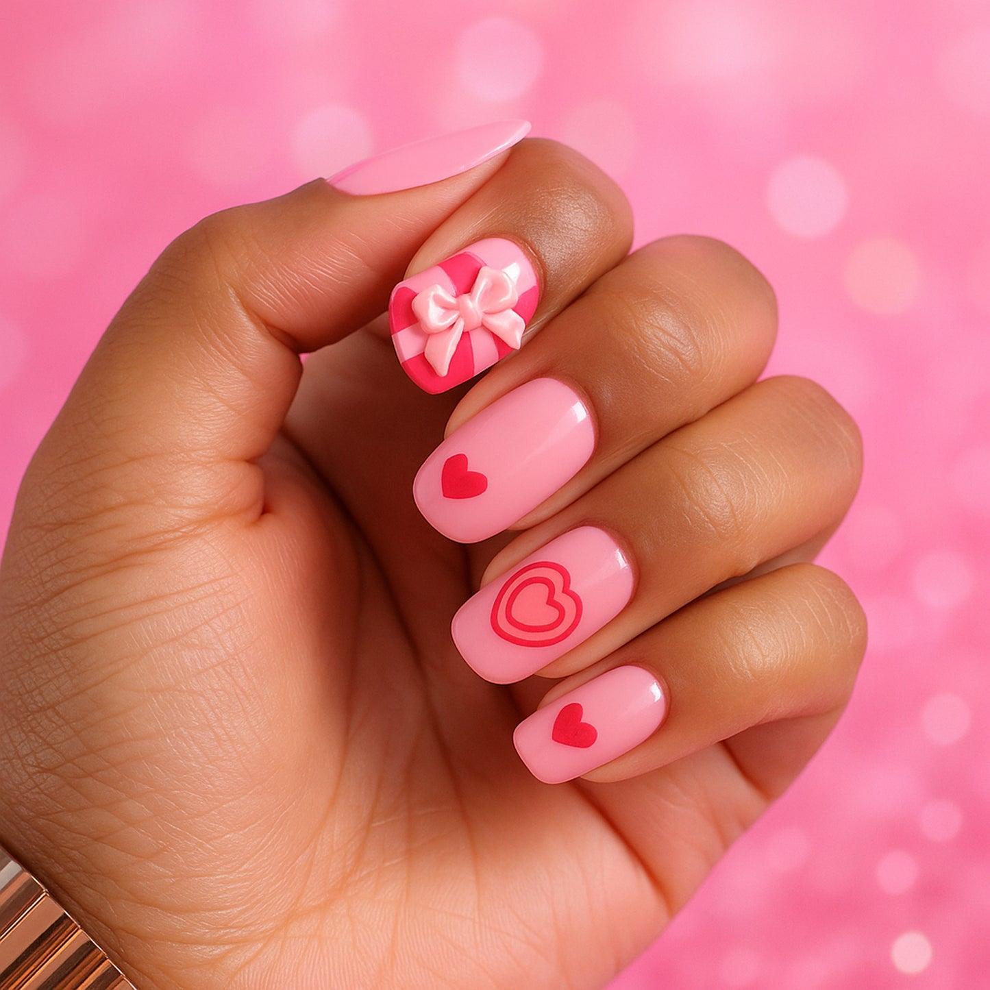 Wukusy premium artificial false nail set with mixed designs, featuring stylish and colorful nail art for a fashionable look.