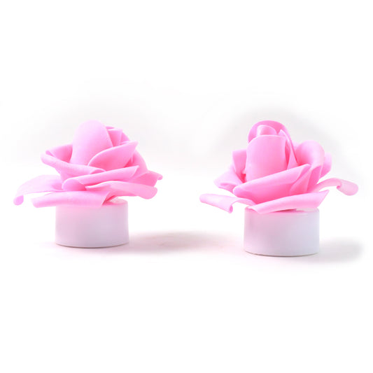 Rose Flower Shaped Led Flickering Tealight Candles (2 Pc)