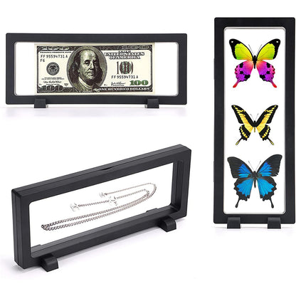 Transparent Wukusy jewelry display box, 23x9 cm, showcasing organized space for rings, necklaces, and jewelry storage.
