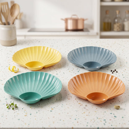 Shell Shaped Snack Serving Plate Tray  Stylish  Reusable