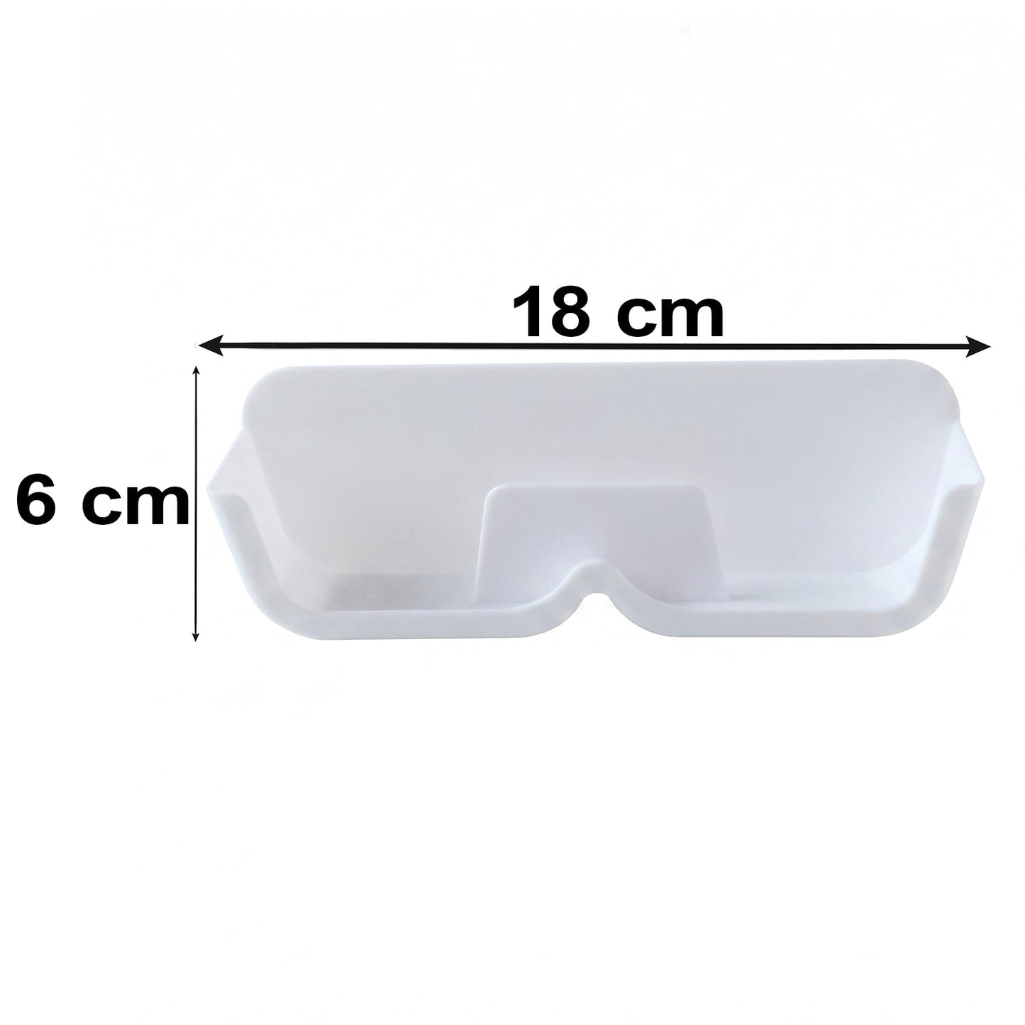 Wall-mounted Wukusy plastic sunglasses holder stand with adhesive backing, designed to organize eyewear efficiently.