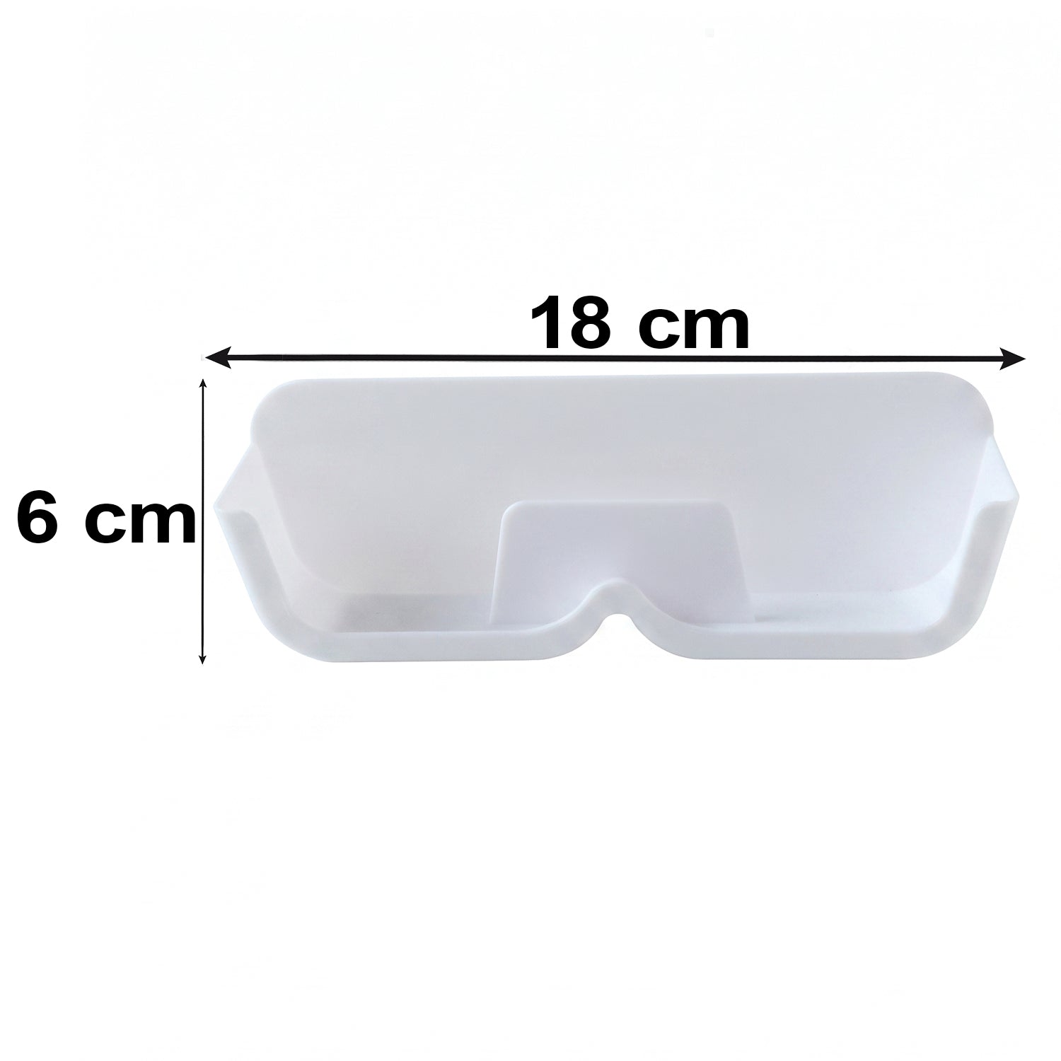 Wall-mounted Wukusy plastic sunglasses holder stand with adhesive backing, designed to organize eyewear efficiently.