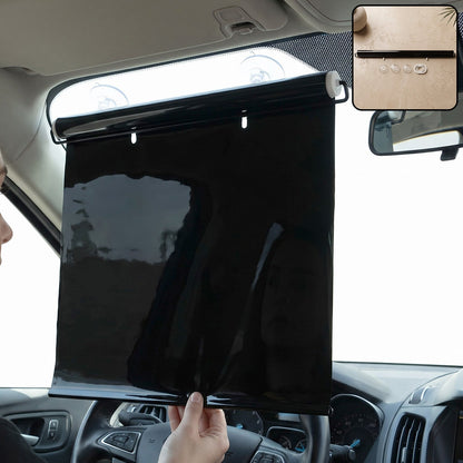 Retractable Car Windshield Sun Shade Curtain With Suction Cup Mounting (1 Set)