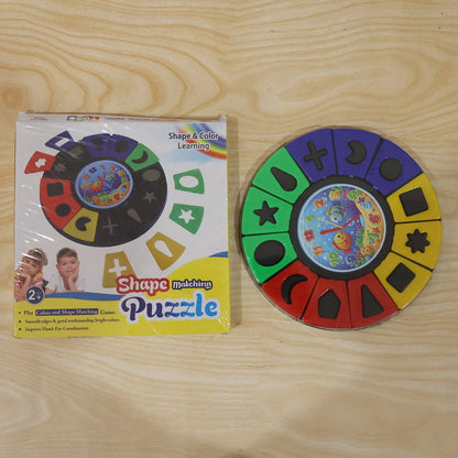 Shape  Color Matching Learning Puzzle Toy With Clock For Kids Toddlers (1 Pc)
