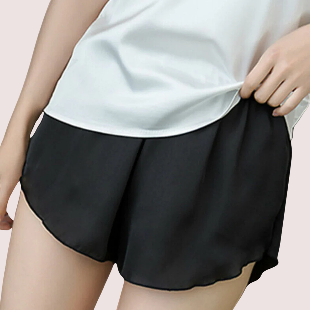 Silken Charm Faux French Knickers by Snazzyway, a two-piece lingerie set with smooth, silky fabric and delicate design details.