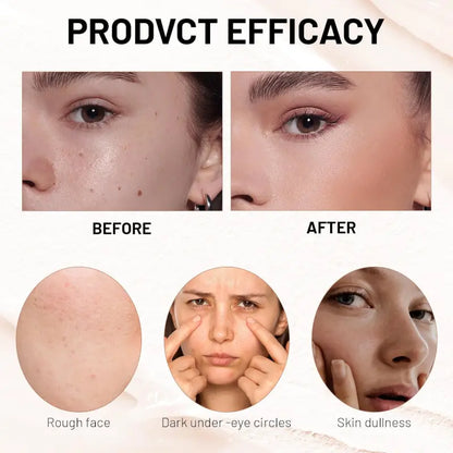 2 in 1 Luxury Anti-Wrinkle Foundation Stick, Long-Lasting Double Head Foundation Make Up Stick with Brush, (Natural, 1 PCS)