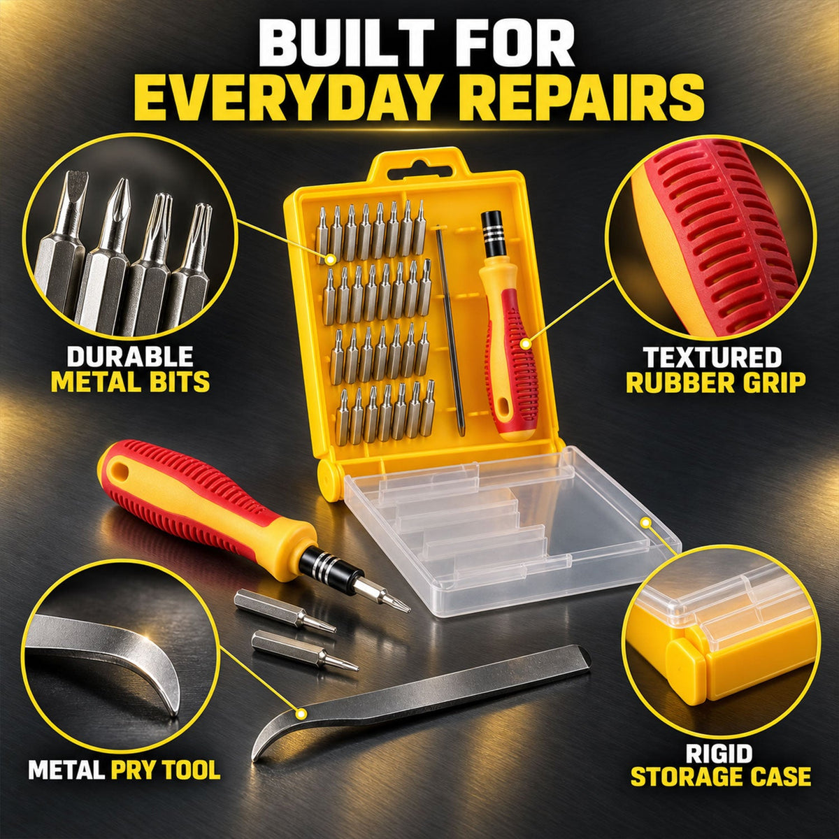 Magnetic Precision Screwdriver Set Handle Detailed Fastening And Repair Work (32 Pc)