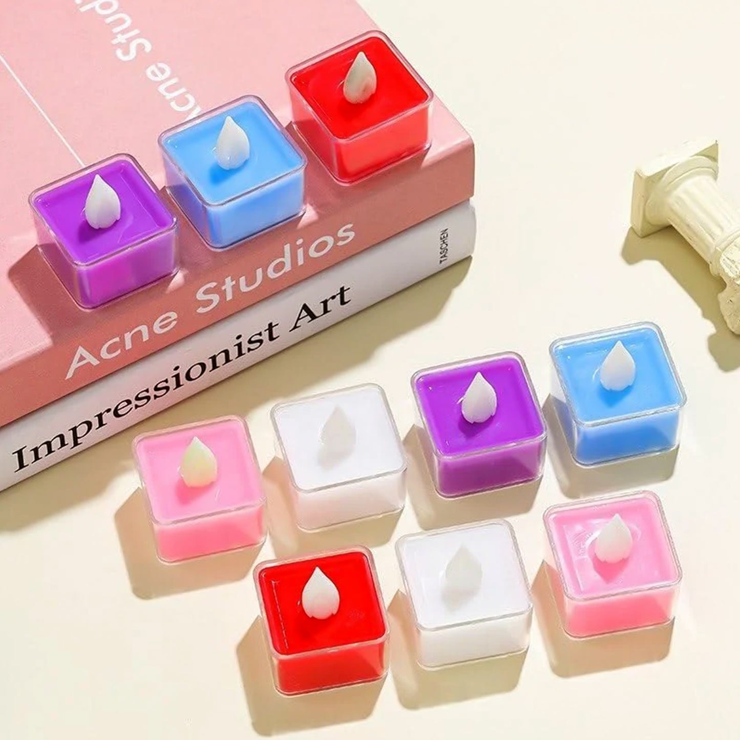 Set Of 24 Multi-color Led Tealight Candles