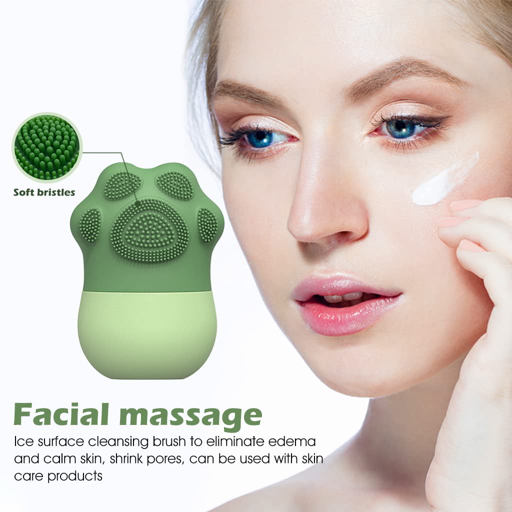 Wukusy Ice Roller for face massage, with silicone design, cleansing brush, used to reduce puffiness and shrink pores for calm skin
