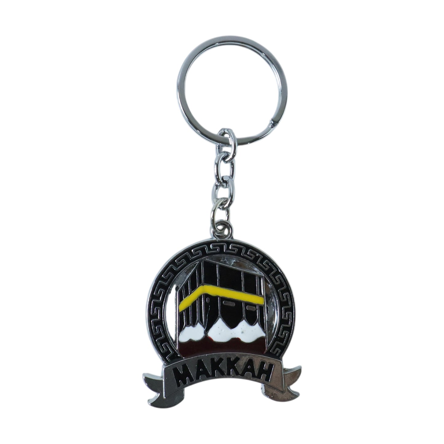 Premium Makkah Design Metal Keychain With Round Pendant (1 Pc)